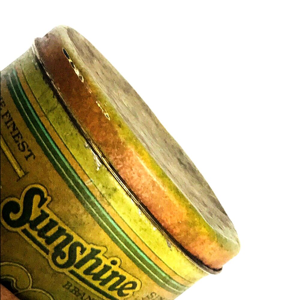 Sunshine Brand Vintage Coffee Tin Yellow Metal 6 in Ballonoff Cleveland Ohio USA - Picture 12 of 12